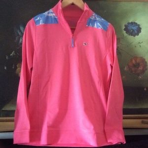 NWT VINEYARD VINES Women's Jersey 1/4-Zip Sailing Scene relaxed Shirt Size S CO